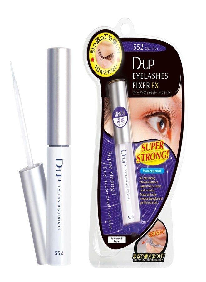 D-UP False Eyelash Glue for Sensitive Eyes, Clear Lash Glue for Eyelash Extensions, Waterproof Eyelash Adhesive for Sweat Resistant & Long Lasting Hold, Medical Grade from Japan, EX 552 Made in Korea - Image 1